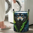 thumbnail image 4 of Lsque Realistic Style Wolf Warrior pattern Laundry Hamper Basket, Tall Woven Rope Hamper Basket for Clothes, Lightweight Storage Basket, Collapsible Waterproof-Medium, 4 of 8