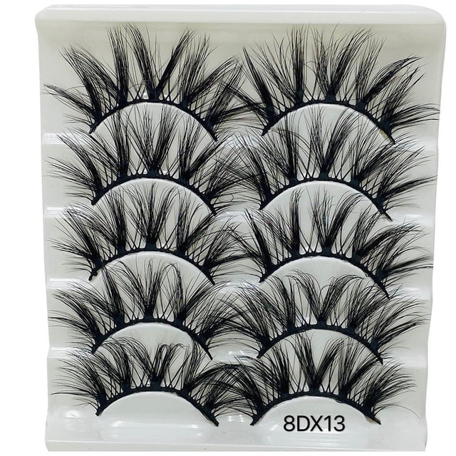 Pestañas naturales, pestañas postizas, pestañas cortas, pestañas postizas de visón tenues, 5 pares de pestañas postizas naturales, maquillaje natural, cejas postizas negras gruesas.