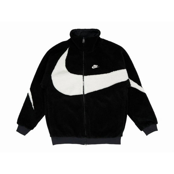 Nike Men's Big Swoosh Reversible Boa Jacket (Asia Sizing) Black White, from StockX