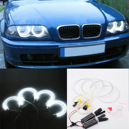 4PCS 131MM+146MM Reflector CCFL Angel Eye Rings 6000K Halo Light Lamp Kit for BMW 3 SERIES E46