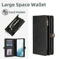 thumbnail image 2 of Detachable Wallet Case for Samsung Galaxy A15, 2-in-1 Zipper Wallet with Credit Card Holder, PU Leather Wrist Strap Flip Kickstand Shockproof Removable Magnetic Purse Phone Cover, Black, 2 of 7