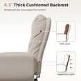 thumbnail image 6 of Hawsaiy Criss Cross Office Chair with Flip-Up Arms, Ergonomic Cross Legged Desk Chair, PU Leather Executive Computer Chair, 135° Reclining Plush Cushion, Pet-Friendly, Beige, 6 of 11
