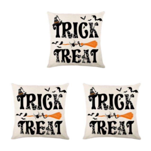 maskred Housse de Coussin Souple et Durable pour Halloween Effrayante Résistant aux Rides et Facile d'Entretien Housse de Coussin en Polyester Halloween JYM328-4 3Set