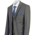thumbnail image 3 of Men's Three Piece Premium Modern Fit Two Button Suit Gray, 3 of 7