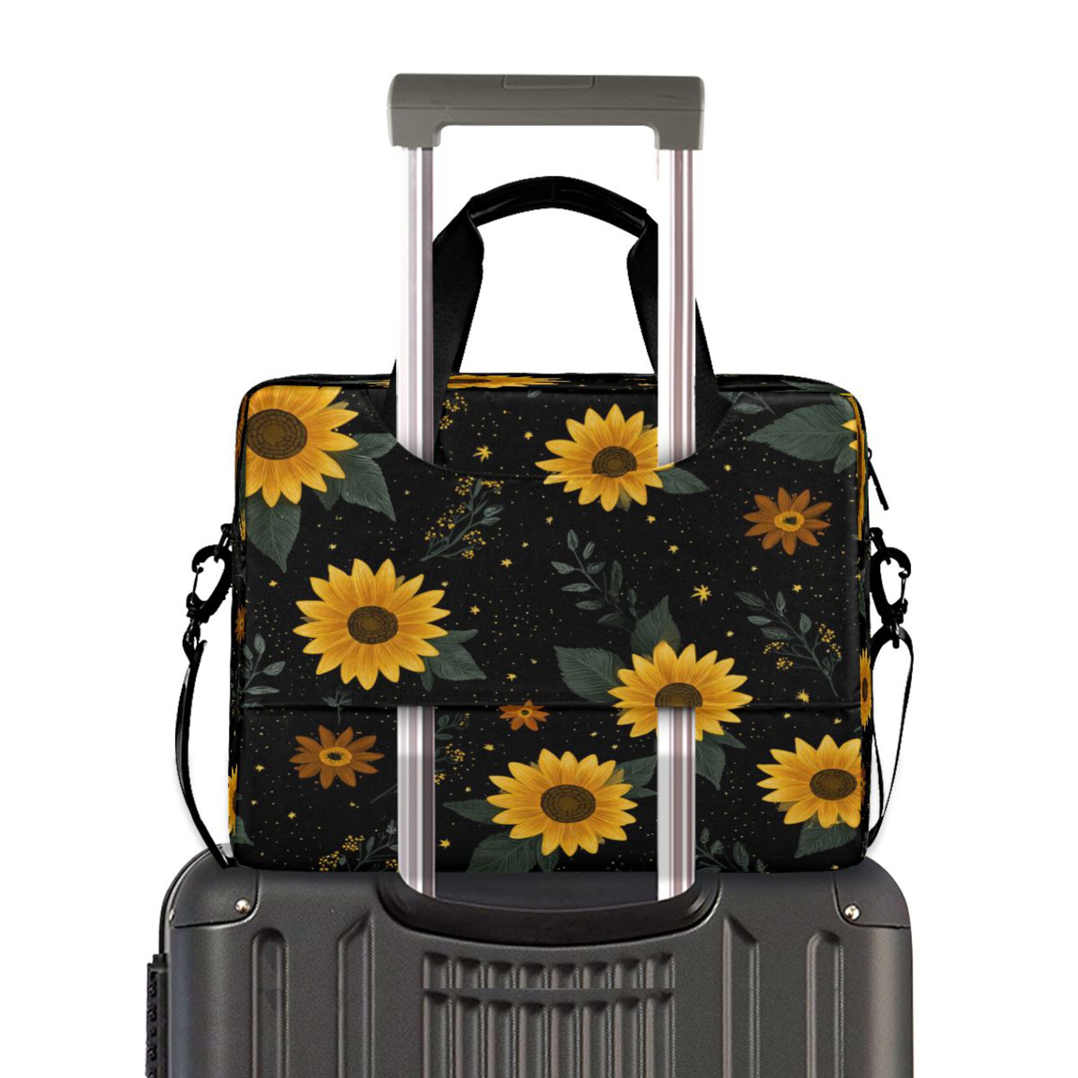 16" Laptop Tote Bag Laptop Sleeve Case Computer Briefcase for Work & Travel Yellow Sunflower Pattern