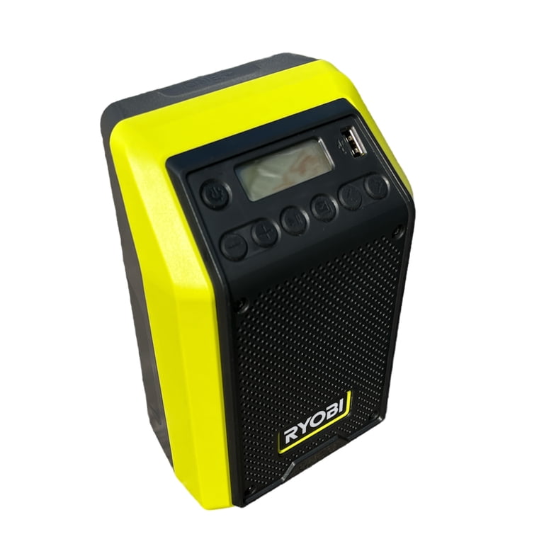 RYOBI Altoparlante Bluetooth Portatile 4V: Impermeabile IP67, Batteria 2Ah USB-C Inclusa (RB420), Autonomia 9 Ore, Tecnologia VERSE Per Collegare Più Casse - RS4-120G - 2