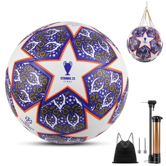 Size 5 Soccer Ball Set with Pump, Needle, Net Bag and Carry Bag, Outdoor Sports Training Ball for Kids Adults