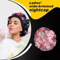 thumbnail image 3 of Capó de pelo de ancho de ala de ala de bronceado bufanda tapa de dormir turbans turbans cabeza cubierta de pelo envolturas para las mujeres durmiendo rosa roja floral Kearding AP008211-05, 3 of 6