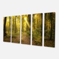 thumbnail image 2 of Coucher de Soleil dans Forêt d'Automne Verte - Art sur Toile Forêt Moderne, 2 of 3