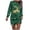 Dark Green, variant on FYEGRE Autumn Winter Print Sweatshirt Dress Casual Long Sleeve Crewneck Pullover Tunic Top For Holiday Party Outfit And Daily Wear Mint Green XXL