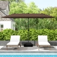 thumbnail image 3 of Costway Sombrilla De Patio De Doble Cara De 400 CM Con Luces Solares, Con Manivela, Base De Sombrilla Incluida, Para Jardín, Piscina, Patio Trasero, Beige/Gris/Azul Marino/Vino/Bronceado, 3 of 4
