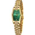 thumbnail image 1 of Relojes de oro para mujer, relojes de pulsera de cuarzo hexagonales para mujer, correa de acero inoxidable, pequeño reloj analógico, pulsera de lujo, Green-FBM, 1 of 5