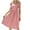 Pink, variant on Viikei Plus Size Skirts for Women O-Neck Loose Solid Sleeveless Ruffles Longuette Dresses