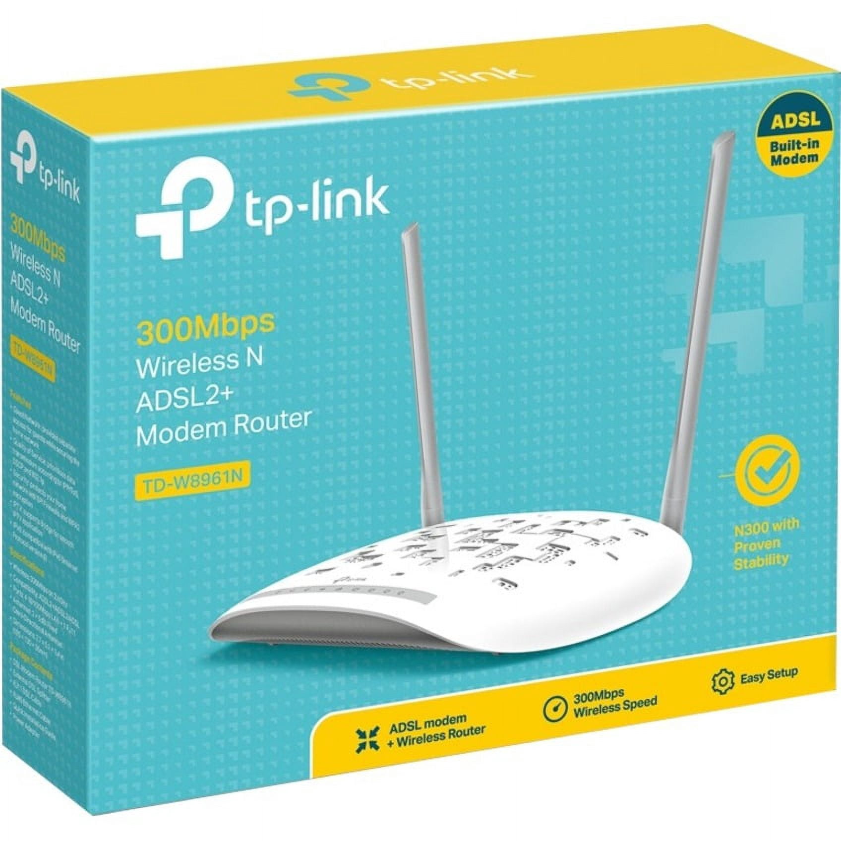 TP-Link TD-W8961N Wi-Fi 4 IEEE 802.11n ADSL2+ Modem/Wireless Router