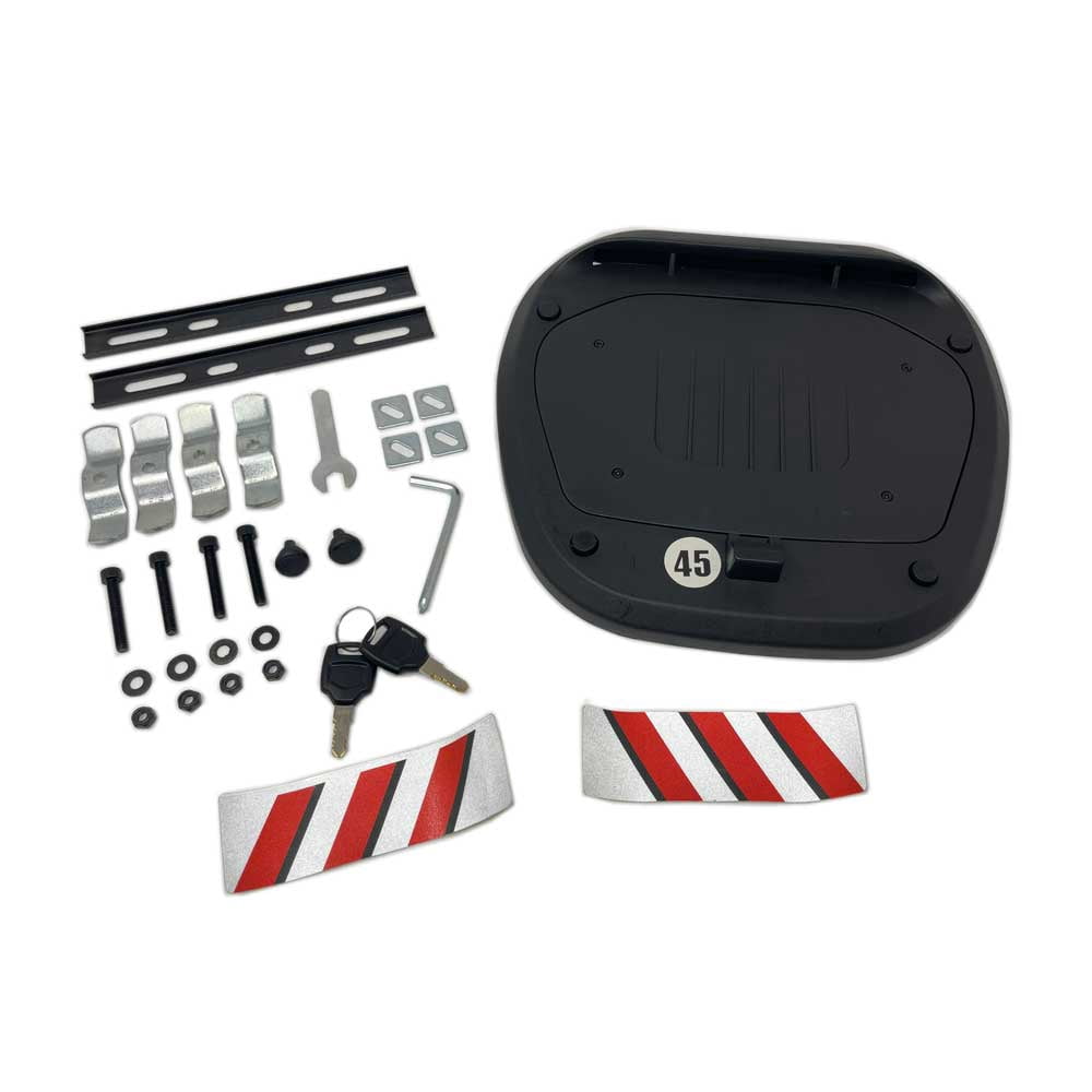MYK Motorcycle Scooter Top Box Tail Trunk Luggage Box XL 45Lts Black