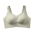 thumbnail image 3 of Womens Wireless T-Shirt Bra, Full Coverage Seamless V-Neck Bras with Adjustable Straps, Light Support Comfort Bra | VerBelle,Green L, 3 of 6