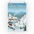 thumbnail image 2 of Lake Tahoe, California, Retro Ski Resort (12x18 Wall Art Poster, Room Decor), 2 of 3