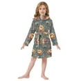 thumbnail image 6 of FORMRS Niños Bathrobe Unisex Hooded Robe Soft Plush Pajamas Sleepwear, Size 4-6T, Abstract Water Lilies Pattern, 6 of 7