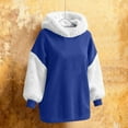 thumbnail image 5 of Busydd Hoodies for Women Trendy Color Block Ribbed Womens Long Sleeve Tops Winter Fuzzy Thermal Shirts for Women with Pockets M, 5 of 9
