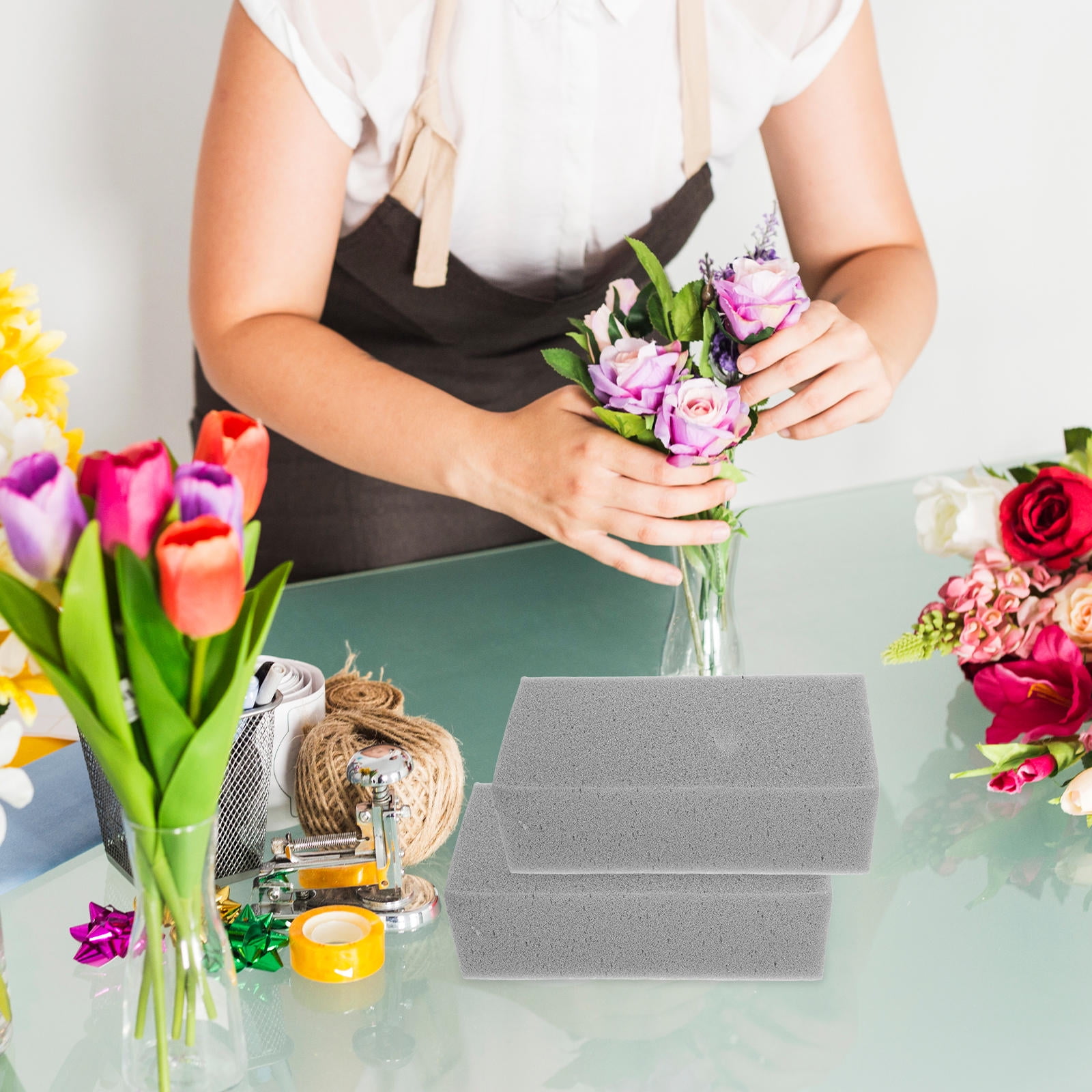 Luxshiny 5-Pack Grey Foam Inserts for Floral Arrangements, Craft Supplies, and Art Projects Foam Blocks
