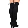 thumbnail image 5 of Wild Diva Lounge Amaya-01 Women's Over The Knee Tie Up High Block Heel Dress Boots, 5 of 18
