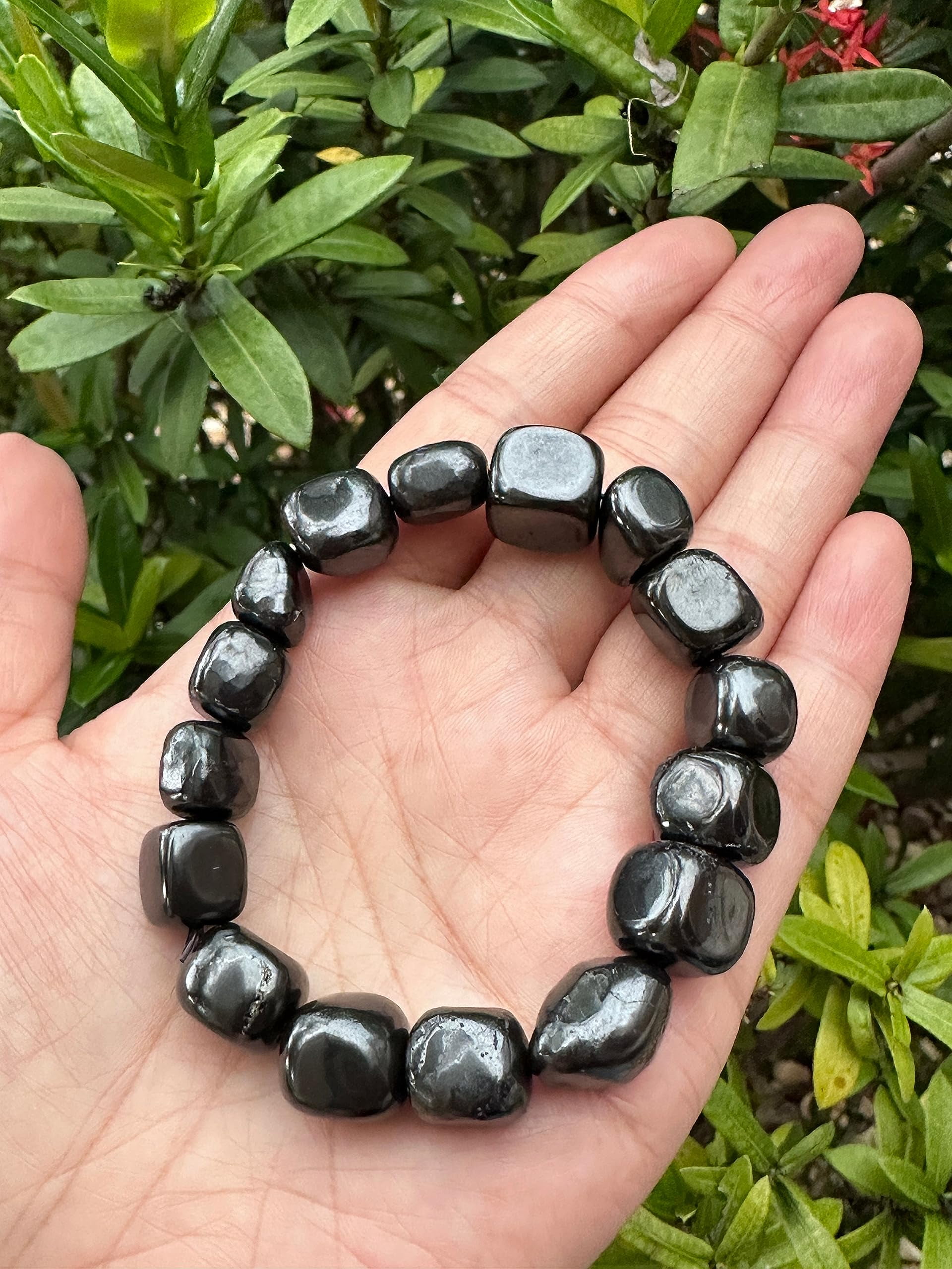 Shungite Crystal Nugget Bracelet, Wholesale Genuine Shungite Tumbled Gemstone Bracelet, Gift for Men & Women (5)