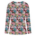 thumbnail image 4 of Penkiiy Women's Christmas Sweater Cardigan Heart Print Y2K Button Open Front Cardigans V Neck Cropped Knitted Outerwear M Multicolor, 4 of 5