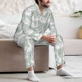 thumbnail image 7 of Gaeub White Birds Print Mens Pajama Set, Long Sleeve Pajamas for men,Lightweight Button Up Sleepwear,Lounge Pjs Set with Pockets-Large, 7 of 7