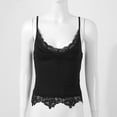 thumbnail image 3 of Alvivi Women's Lace Crop Top Y2k Cropped Tees Cami Ribbed Knitted Tank Tops Black XL, 3 of 7