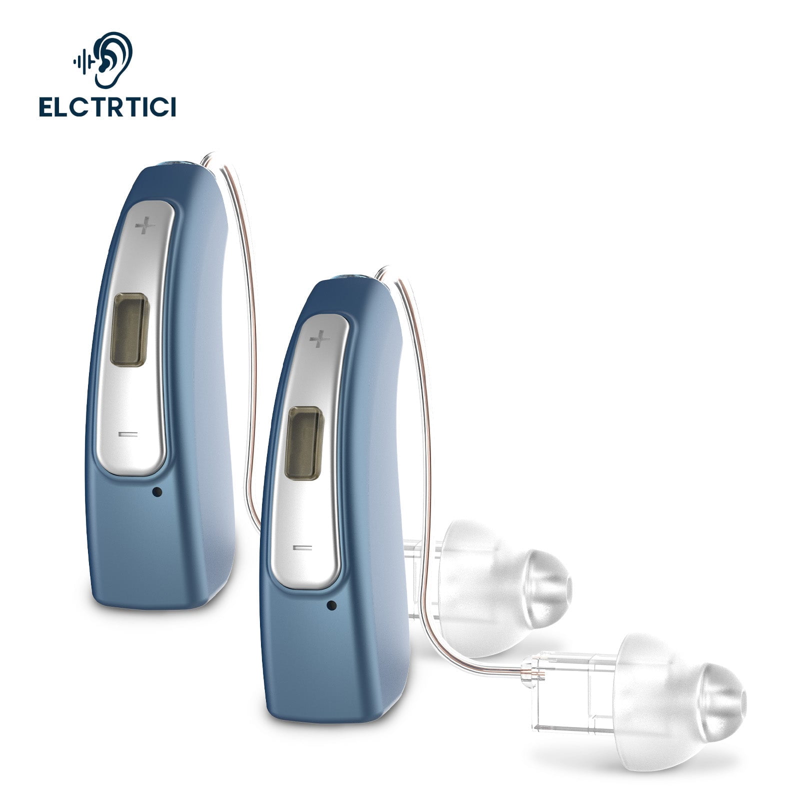 ELCTRTICI Hearing Aids for Seniors with Noise Reduction, Rechargeable BTE Hearing Aids for Hearing Loss with Volume Control, VHP-1704 Blue, Pair