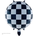 thumbnail image 4 of Globo de película de aluminio con diseño de neumático redondo de 18 pulgadas, serie de neumáticos a rayas a cuadros negros, decoración de globos para cumpleaños, 4 of 5