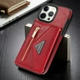 thumbnail image 3 of Allytech iPhone 15 Pro Max Case Wallet, Crossbody Shoulder Strap Zipper Wallet with Cards Slots Pocket Shockproof Protective Case Cover for Apple iPhone 15 Pro Max - Red, 3 of 8