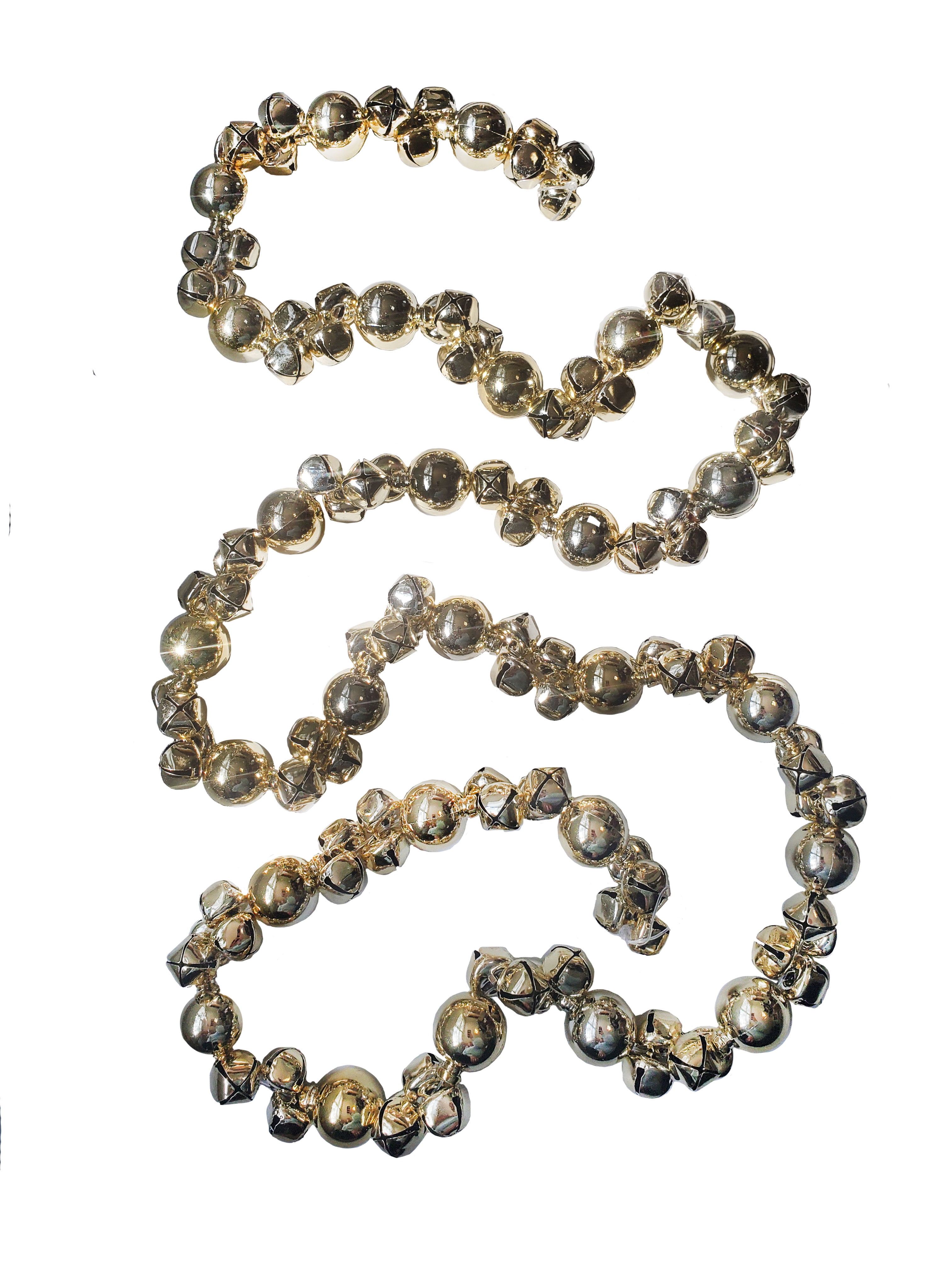 Guirlande de clochettes dorées Holiday Time de 6 pi avec perles décoratives 6ft Guirlande de clochettes or