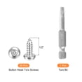thumbnail image 3 of #8 x 1/2" Tornillo de seguridad Torx, paquete de 50, tornillos de cabeza de botón, tornillos autorroscantes, acero inoxidable 304, con broca T20, 3 of 6