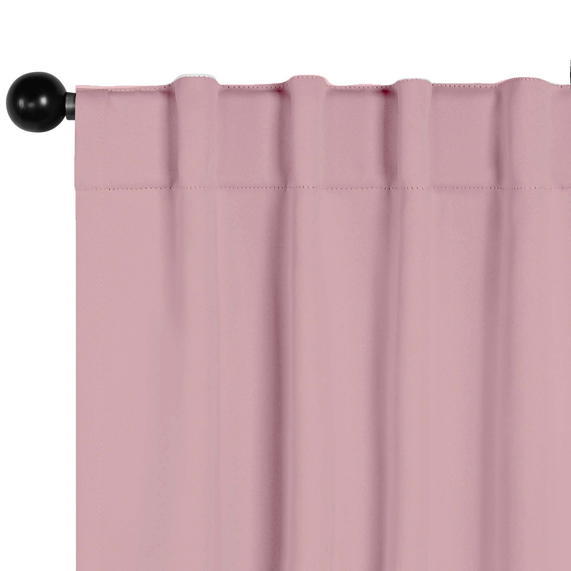 Superior Blackout Solid Light Filtering Back Tab Curtain Panel Set, 52" x 108", Mauve chalk