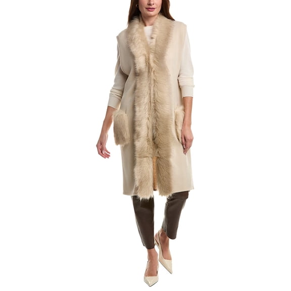 Surell Accessories Knit Vest, ns, White