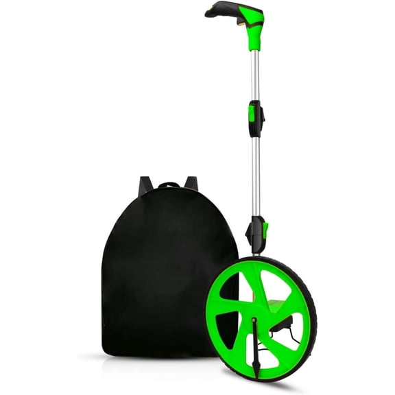 Distance Measuring Wheel in Feet, Walking Measure Wheel, Rolling Measurement Up To 10,000Ft, Double Collapsible/One Key to Reset/Kickstand to Keep Stand, and Carrying Backpack