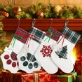 thumbnail image 3 of Dalrosia Pet Christmas Stockings Fuzzy Velet Christmas Stockings for Dog Cat Buffalo Plaid Paw Pattern Christmas Hanging Stockings for Xmas Tree Party Decorations Gift, 3 of 6
