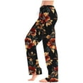 thumbnail image 2 of Olyvenn Women Comfy Casual Pajama Pants with Pockets & Drawstring Comfy Loungewear Loose Wide Leg Palazzo Pants Multicolor 3XL, 2 of 6