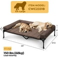 thumbnail image 2 of Cooling Elevated Dog Bed + Waterproof Removable Pillow-Top Mat, Bolster Dog Cot Bed, Raised Pet Cot with Breathable Mesh, No-Slip Feet, Dog Sofa Bed for Indoor& Outdoor, XXLarge, Brown, 2 of 14