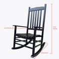 thumbnail image 5 of Rocking Rocker - A001BK Black Wood Porch Rocker/Outdoor Rocking Chair - Easy to Assemble - Comfortable Size - Outdoor or Indoor Use, 5 of 10