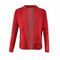 thumbnail image 2 of LoyisViDion Women'S Solid Color Casual Long-Sleeved Cardigan Jacket Coat Top Red 10(XL), 2 of 6