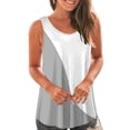 thumbnail image 2 of Timegard Womens Tank Top U Neck Sleeveless Ruched Dressy Casual Tunic Top Color Block Ruffle Tee Comfy, 2 of 6