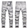 thumbnail image 2 of XIYON Toddler Boys Jeans Distressed High Street Fashion Casual Long Pants For Kids Comfortable Stretch Denim Trousers Spring Autumn Fashion 9-10 Years, 2 of 9