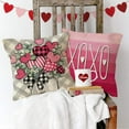 thumbnail image 5 of Valentine''s Day Decorative Throw Pillow Covers 18 x 18 Set of 4, Pink Love Hearts Mason Jar Farmhouse Outdoor Pillowcase, Grey Buffalo Plaid Check Anniversary Wedding Cushion Case Home Decor, 5 of 5