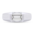 thumbnail image 2 of 7x5MM Emerald Cut Lab Created Moissanite Diamond Signet Wedding Band Ring For Men In 14K White Gold Over Sterling Silver Jewelry (G-H Color, VVS1 Clarity, 1.00 Cttw) Ring-Size-9, 2 of 7