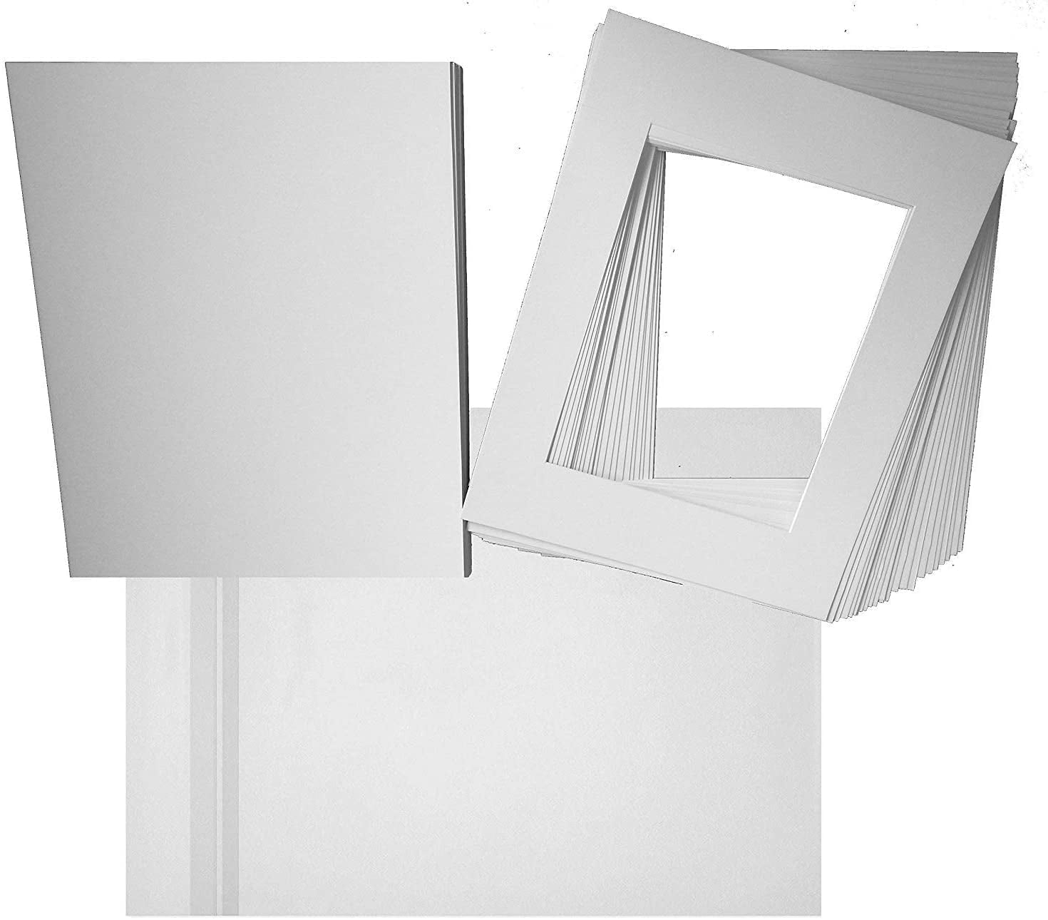 16x20 Inch Acid-Free Precut Matboard With 13x17 Opening - Navy Blue 4-Ply Bevel Cut Picture Mat For Framing