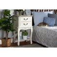 thumbnail image 5 of Amalie Antique French Country Cottage Two-Tone White and Oak Finished 2-Drawer Wood Nightstand, 5 of 5