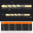 thumbnail image 2 of Juego de brocas de 7 piezas, Broca helicoidal de aleación triangular (6/6/6/6/8/10/12 mm), Porcelana, Cerámica, Azulejo, Concreto, Ladrillo, Vidrio, Espejo, Plástico, Mampostería, Juego de b JFHHH pequeña, 2 of 3