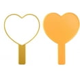 thumbnail image 1 of Heart-Shaped Travel Handheld Mirror, Cosmetic Hand Mirror With Handle Pink, 1 of 5